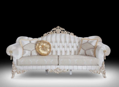 Sofa 3-seater Upholstered Fabric Material Chesterfield Couches Three-seater New